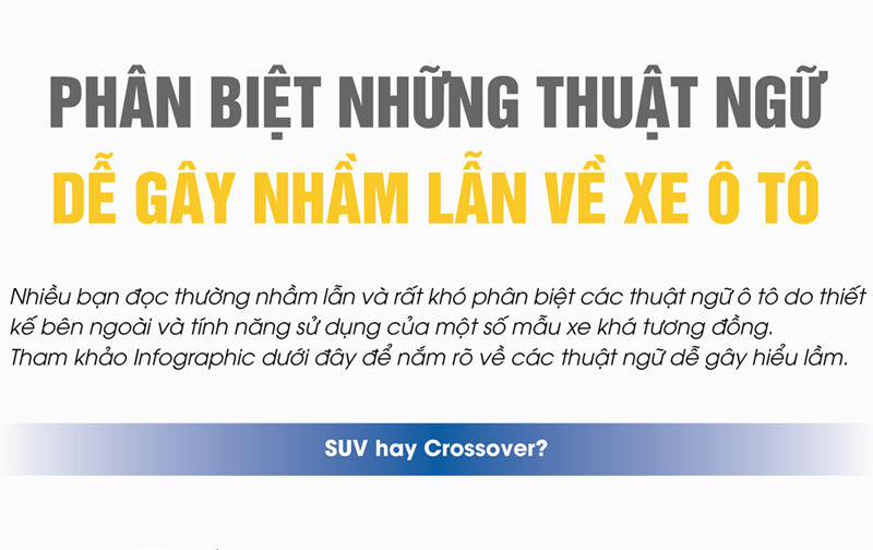 Phân biệt những thuật ngữ dễ gây nhầm lẫn về xe ô tô