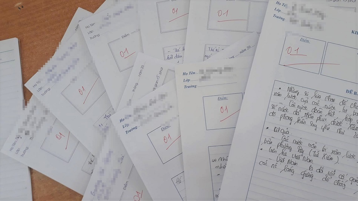 Nhiều học sinh bị điểm 1 bài kiểm tra môn sử dù đáp án ngắn gọn