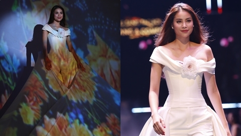 Phạm Hương lộng lẫy như 'nữ thần hoa' trên sàn diễn