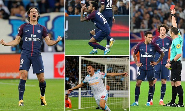 Neymar ăn thẻ đỏ, Cavani cứu rỗi PSG bằng siêu phẩm
