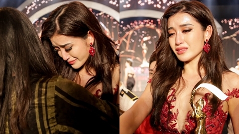 Huyền My khóc xin lỗi khán giả vì trượt top 5 Hoa hậu