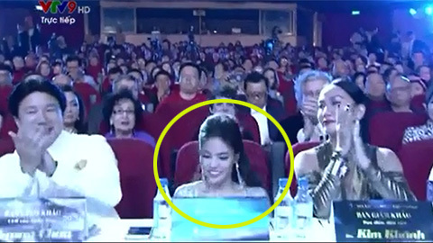 Lan Khuê bị trượt ngã ở Hoa hậu Đại dương 2017