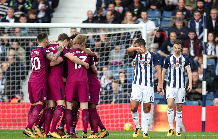 Thắng dễ West Brom, Man City xây chắc ngôi đầu