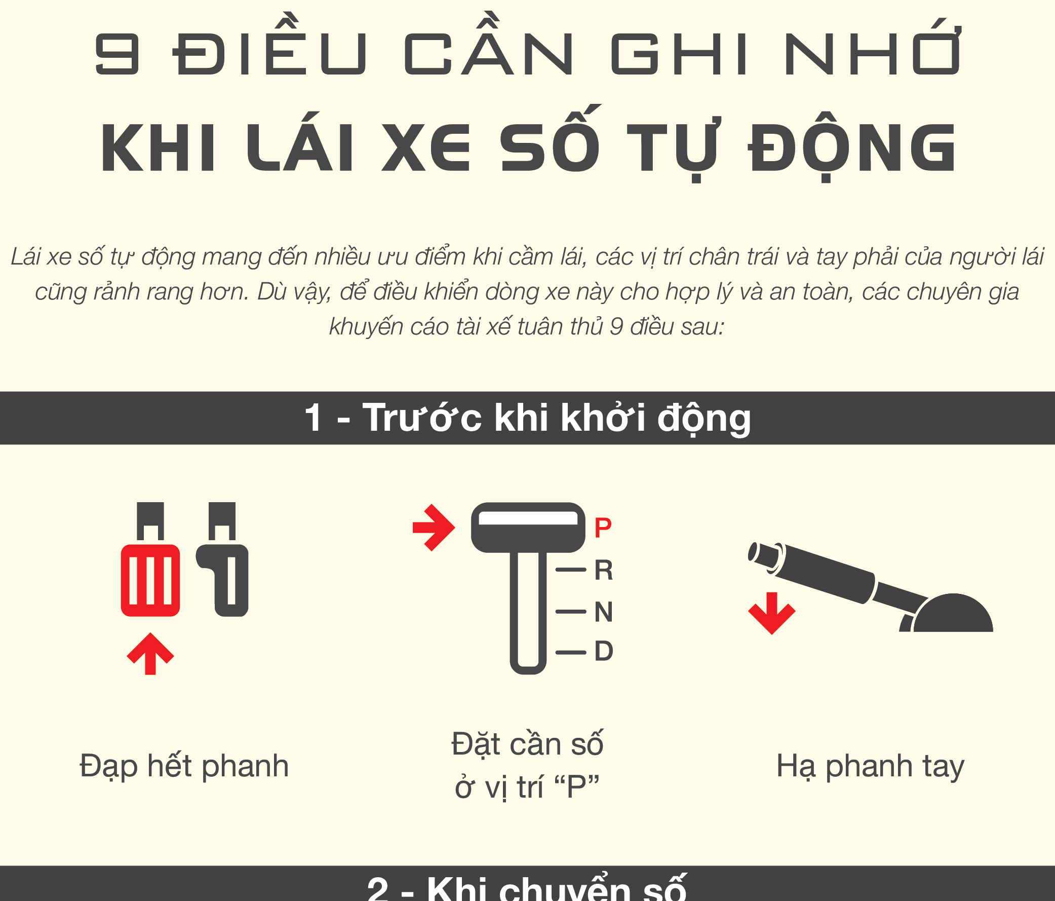 9 điều cần ghi nhớ khi lái xe số tự động