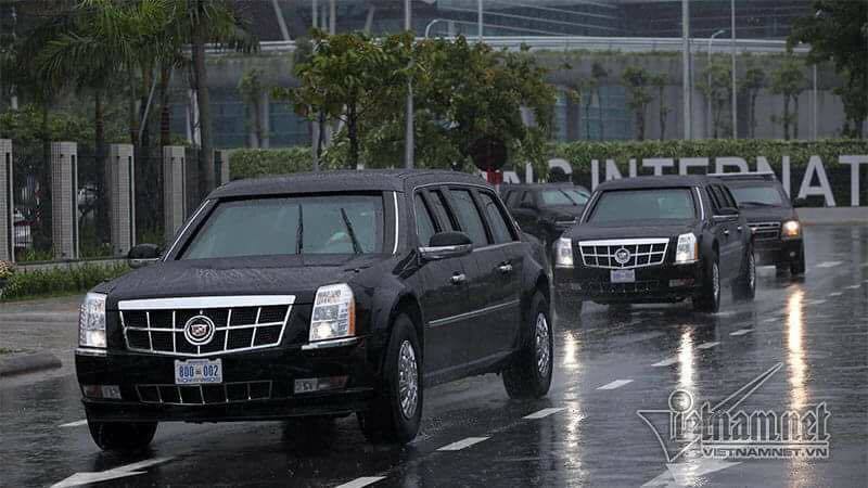 Dàn siêu xe của Tổng thống Trump lăn bánh ở Đà Nẵng