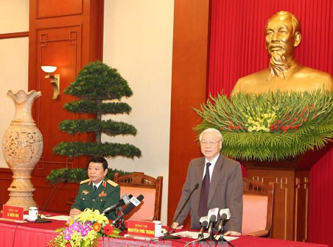 Tổng bí thư gặp mặt các đại biểu ưu tú thanh niên Quân đội
