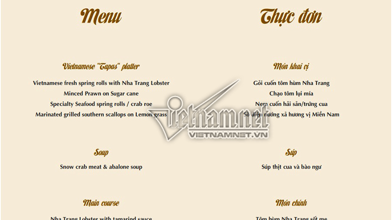 Thực đơn đặc biệt Chủ tịch nước chiêu đãi lãnh đạo APEC