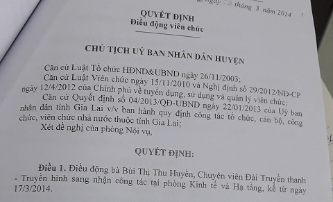 Điều chuyển con gái Bí thư huyện bổ nhiệm trái quy định
