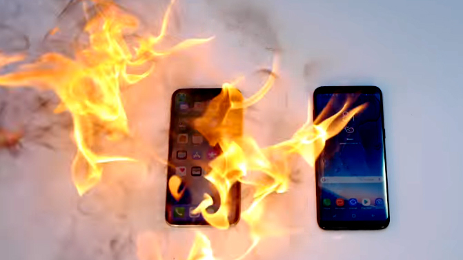 iPhone X hạ gục Galaxy S8 ở màn 'so găng' trong lửa