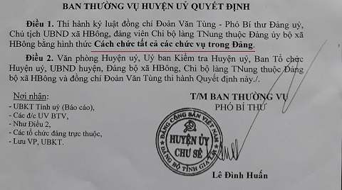 Cách chức chủ tịch xã giả giấy tờ bán đất công