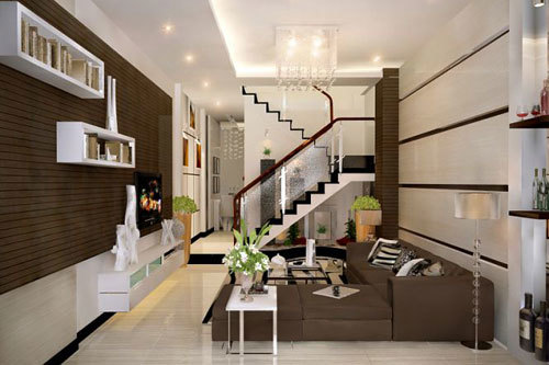 Nội thất phòng khách nhà phố đẹp ấn tượng