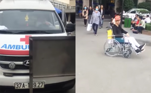 Bảo vệ BV Bạch Mai chặn xe tỉnh vào đón bệnh nhân bại liệt