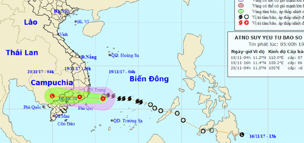 Bão số 14 suy yếu thành áp thấp nhiệt đới, nhiều nơi mưa to