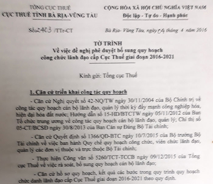 Cục trưởng 'quy hoạch' vợ, tuyển người nhà được đề xuất bổ nhiệm lại