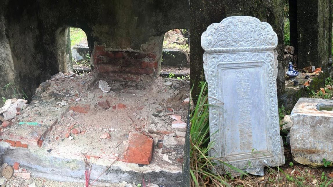 Lăng mộ mẹ vua Dục Đức bị đào phá để tìm kho báu?