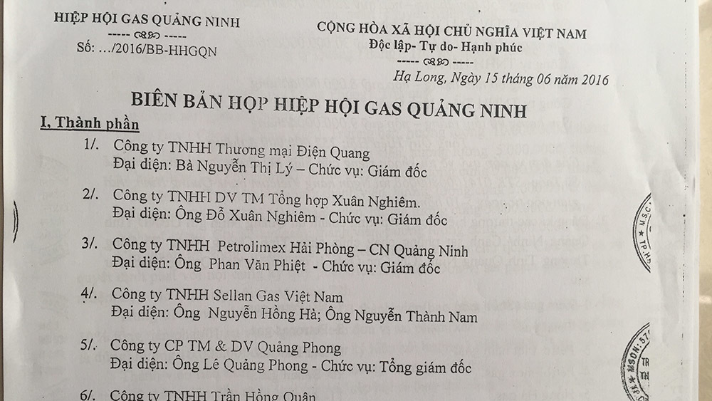 Kiểm tra sai phạm của 'hiệp hội' gas không phép
