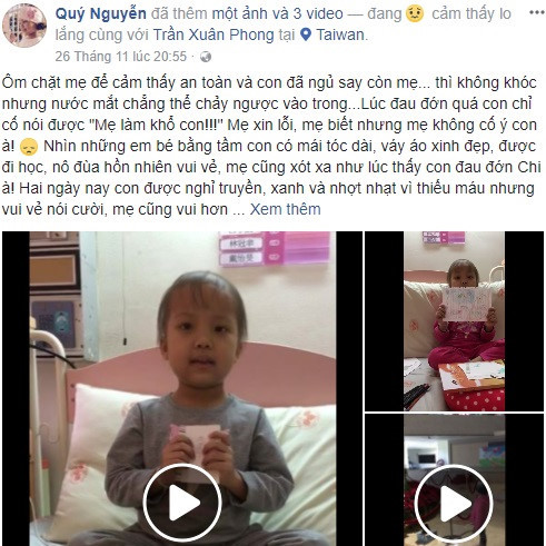 Tâm sự xúc động mẹ dành cho con gái 5 tuổi bị ung thư máu