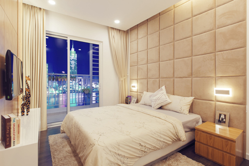 Nội thất phòng ngủ màu xanh đầy ấn tượng