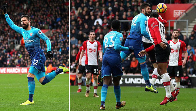 Giroud bừng sáng, Arsenal thoát thua phút chót