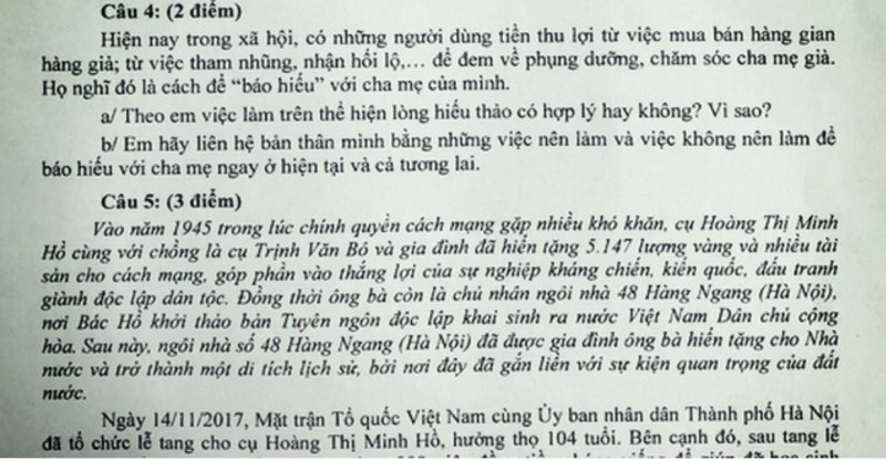 Đề kiểm tra