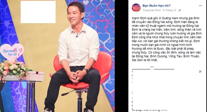 Chàng trai Đồng Nai bị bạn 'bóc mẽ' không thành thật trên truyền hình