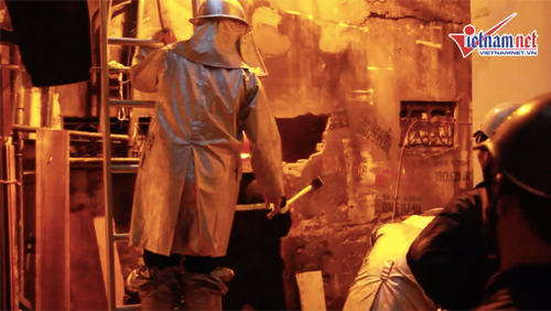 Cháy trên phố Lạc Nghiệp 2