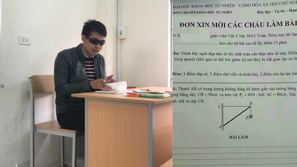 Thầy giáo trẻ thường đeo kính râm trong các giờ kiểm tra