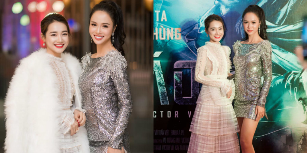 Nhã Phương và Vũ Ngọc Anh diện trang phục đối lập nhau ra mắt phim mới
