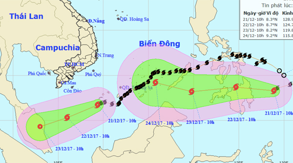 Bão cũ chưa tan, biển Đông chuẩn bị hứng bão số 16