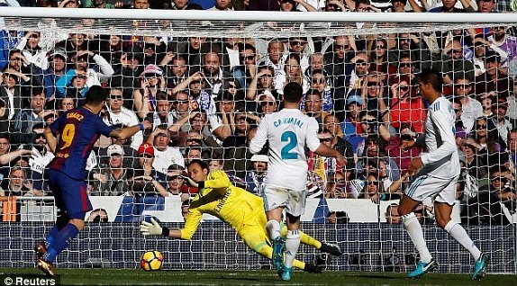 Real Madrid 0-1 Barcelona: Suarez ghi bàn phút 54
