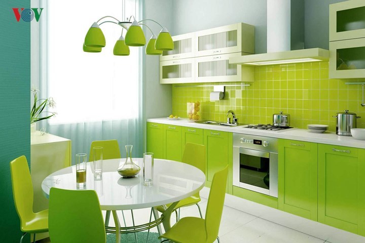 Làm mới không gian sống với nội thất màu xanh lá cây