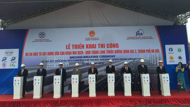 Động thổ cầu cạn 5.300 tỷ đồng đoạn Mai Dịch- cầu Thăng Long