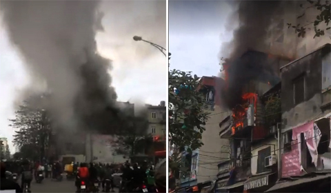 cháy gần chợ Mơ