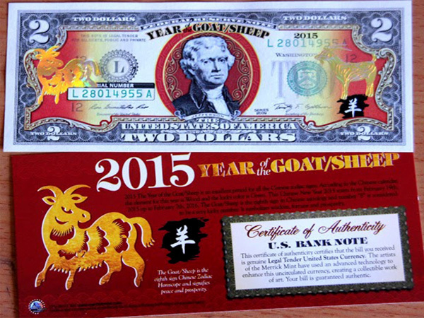 Tờ tiền 2 USD hình chó mạ vàng bị đẩy giá lên 2,5 triệu vẫn hút khách