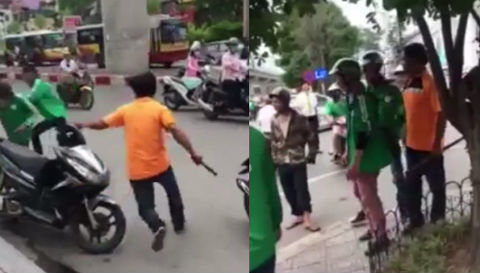 Tài xế GrabBike bị xe ôm truyền thống đánh vỡ đầu