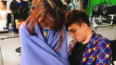 Vợ chồng Trấn Thành - Hari Won ngồi lên nhau ngủ