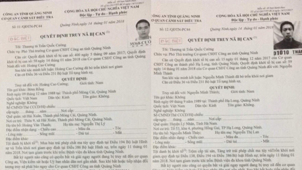 Bắt 2 can phạm bỏ trốn khi đi chữa bệnh