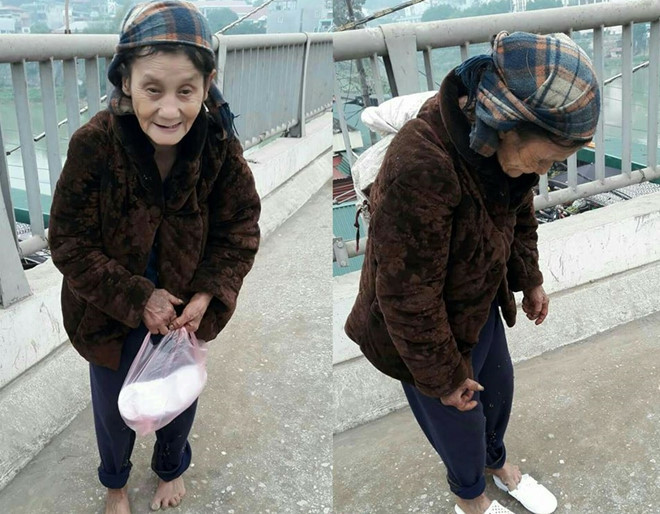 Cô gái Cao Bằng mua tặng cụ bà nghèo đôi dép trong ngày giá lạnh