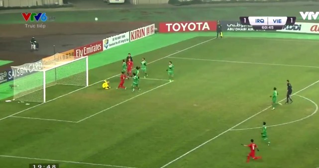U23 Việt Nam 1-1 U23 Iraq: Phút 61