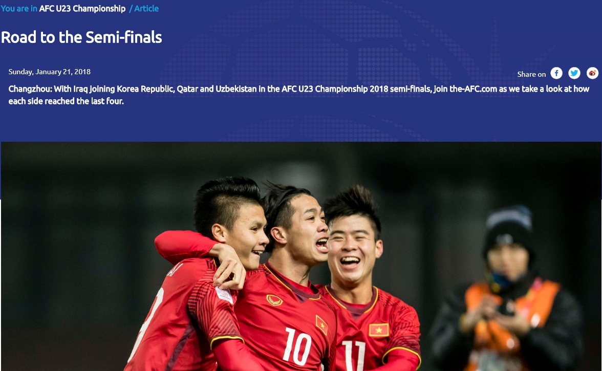 AFC nhầm lẫn, gạch tên U23 Việt Nam ra khỏi bán kết