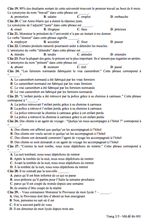 de mon tieng phap 2018