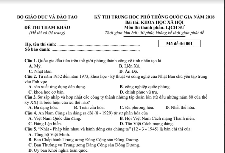 de thi minh hoa mon lich su