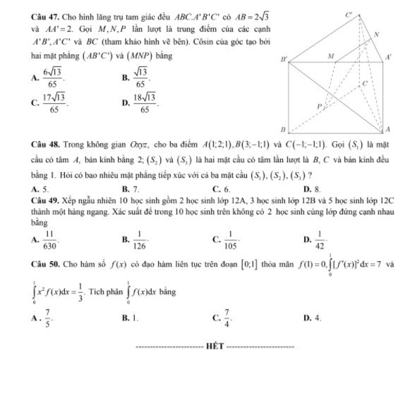 de thi minh hoa mon toan