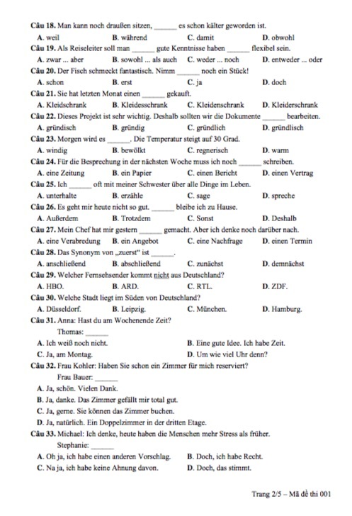 de thi mon tieng duc