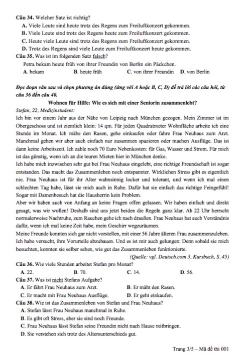 de thi thu mon tieng duc