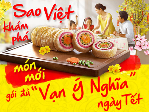 Sao Việt khám phá món mới gói đủ lộc tài ngày Tết