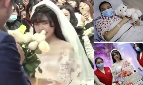 Đám cưới không chú rể của cô gái bị ung thư máu