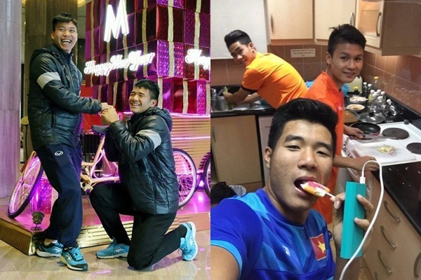 Khoảnh khắc nhí nhảnh của các cầu thủ U23 Việt Nam 'đốn tim' chị em