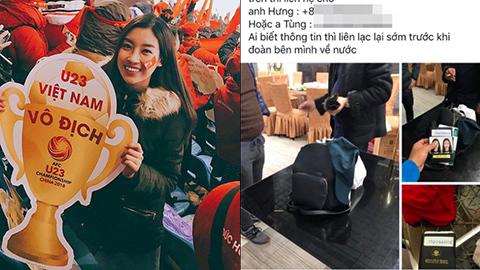Hoa hậu Mỹ Linh gặp sự cố sau trận chung kết của U23 Việt Nam