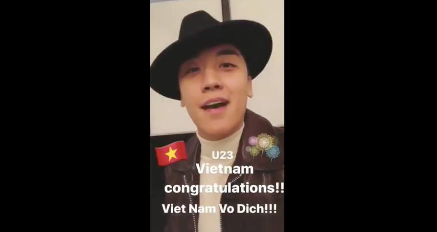 Seungri (BIGBANG) chúc mừng đội U23 Việt Nam bằng tiếng Việt